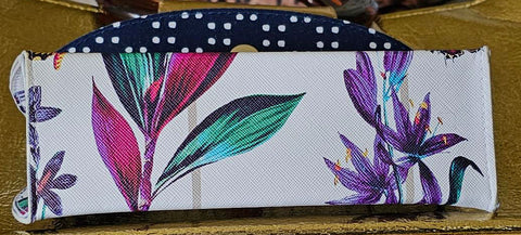 *NEW - EXTRA LARGE BOTANICAL SUNGLASSES / GLASSES CASE WITH BUTTERFLIES & FRENCH WORDING