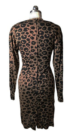 VINTAGE GLAMOROUS CHETTA B PETER NOVIELLO BLOOM SAKS FIFTH AVENUE LEOPARD DRESS