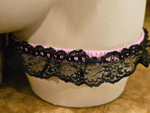 VINTAGE CHRISTIAN DIOR BLACK LACE GARTER BELT - INTIMATES PARIS NEW YORK DESIGNER LINGERIE WITH BONUS HOT PINK & LACE GARTER