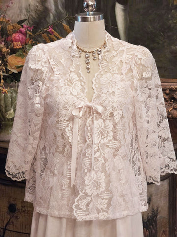 VINTAGE DEENA PALE PINK LACEY SATIN PEIGNOIR & GOWN SET - NEW OLD STOCK