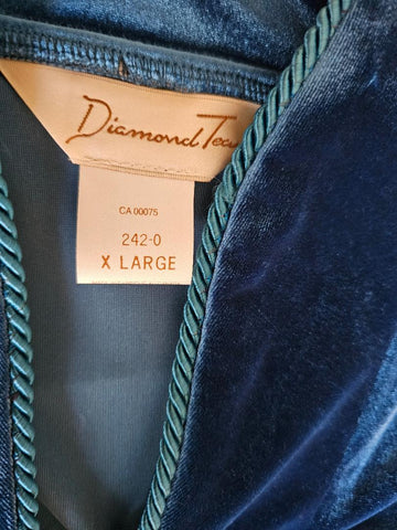 NEW - DIAMOND TEA LUXURIOUS ZIP UP FRONT VELOUR ROBE IN CARIBBEAN TEAL - SIZE EXTRA LARGE XL