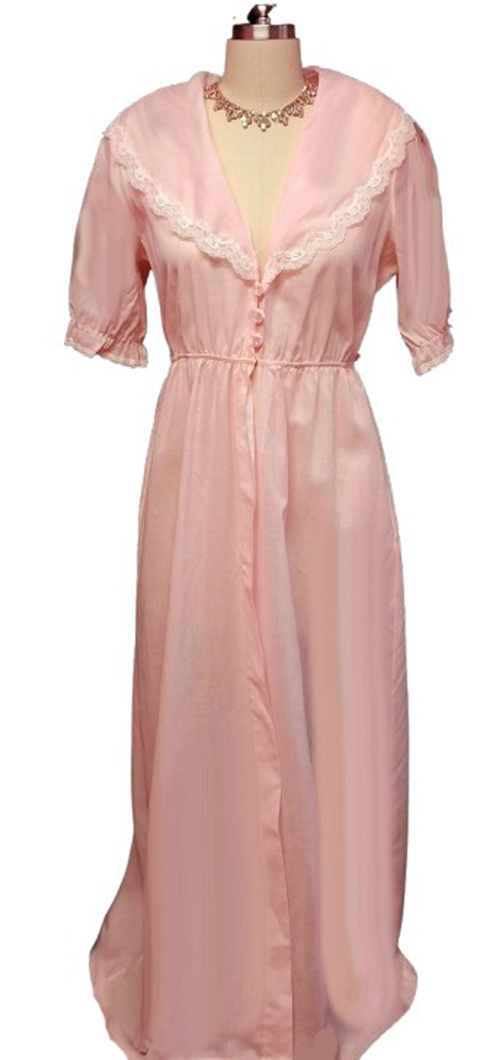 VINTAGE 1980s DESIGNER DIANE VON FURSTENBERG PINK PEIGNOIR ADORNED WIT –  Vintage Clothing & Fashions