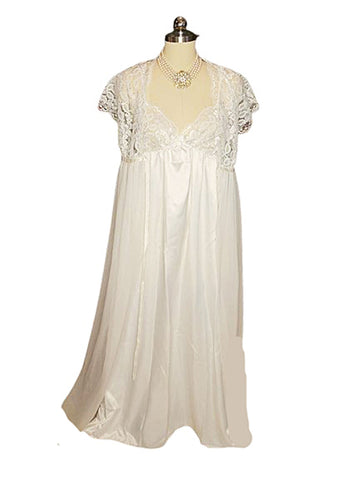 VINTAGE NEW WITH TAG DONNA RICHARD LACE & SATIN PEIGNOIR AND NIGHTGOWN BRIDAL SET