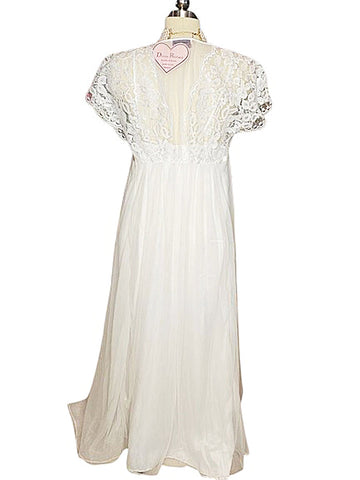 VINTAGE NEW WITH TAG DONNA RICHARD LACE & SATIN PEIGNOIR AND NIGHTGOWN BRIDAL SET