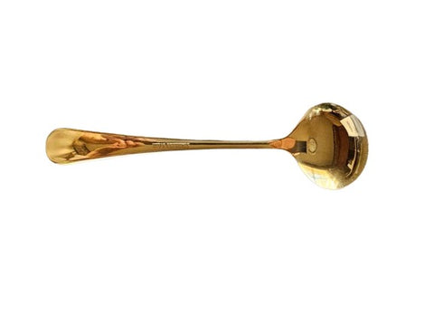 NEW - NEVER USED GOLD TONE STAINLESS STEEL SOUP SPOONS - PERFECT FOR DESSERTS, CHILI, GUMBO & SOUP SPOONS - SET OF 12 - EXTRA LARGE BOWL