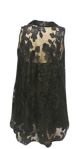 *VINTAGE 80s GLAMOROUS L. A. INTIMATES BURNOUT SHEER & SATIN BABY DOLL SHORTY NIGHTGOWN & PEIGNOIR SET
