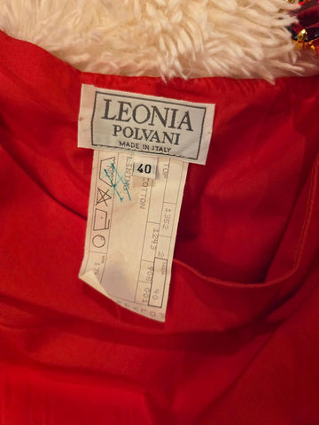 VINTAGE LEONIA POLVANI - ITALY - RHINESTONE CHAIN STRAPS - RED ITALIAN SUMMER TOP