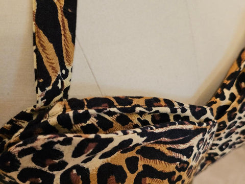 VINTAGE LEOPARD TIGER  PRINT HALTER OR STRAPLESS DRESS – SWEETHEART NECKLINE WRAP FRONT SHEATH SKIRT SEXY JUNGLE GLAMOUR