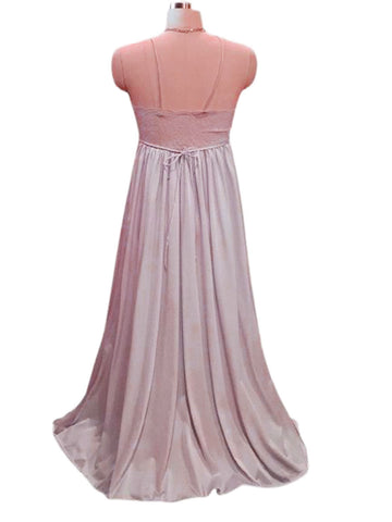 VINTAGE LILY OF FRANCE ROSA PULEO SZULE SPANDEX LACE NIGHTGOWN IN PALE LAVENDER
