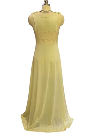 VINTAGE FORMFIT ROGERS LIME NIGHTGOWN WITH SCALLOPED IVORY LACE & BOW STRAPS
