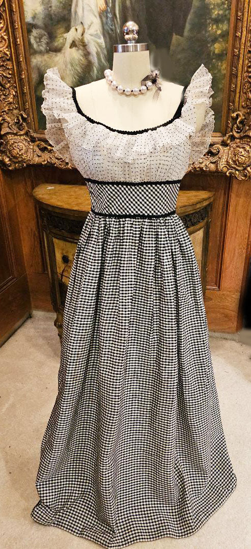 VINTAGE 1950s "GONE WITH THE WIND" BLACK & WHITE CHECK DOTTED SWISS RU Vintage Clothing & Fashions | Midnight Glamour VINTAGE 1950s "GONE WITH THE WIND" BLACK & WHITE CHECK DOTTED SWISS RU Vintage Clothing & Fashions | Midnight Glamour