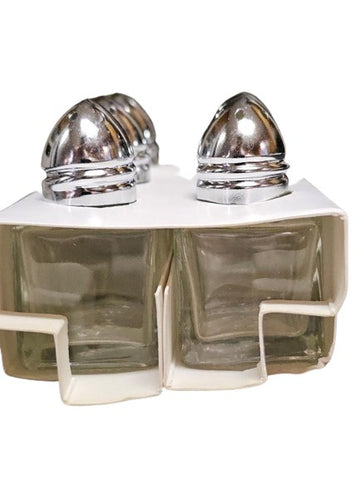 NEW - NEVER USED - MINIATURE GLASS SALT & PEPPER SHAKERS (SET OF 6)