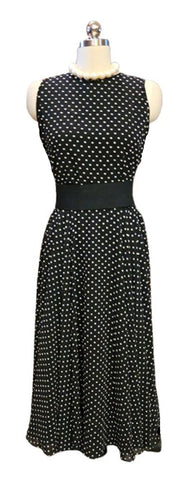 VINTAGE MORGAN TAYLOR BLACK & WHITE DOT MAXI FULL CIRCLE DRESS