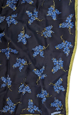 VINTAGE HILLARD & HANSON LARGE BLUE FLOWER SCARF BEACH WRAP EVENING WRAP NAVY SCARF FLORAL SCARF LARGE SCARF
