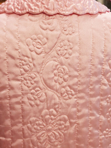 VINTAGE NORDSTROM QUILTED ROBE MADE HONG KONG IN FROSTED PINK PEARL