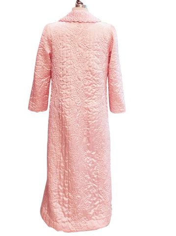 VINTAGE NORDSTROM QUILTED ROBE MADE HONG KONG IN FROSTED PINK PEARL