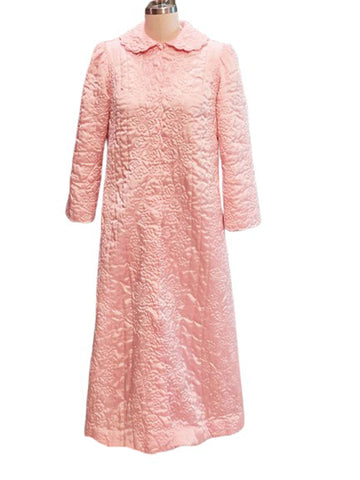 VINTAGE NORDSTROM QUILTED ROBE MADE HONG KONG IN FROSTED PINK PEARL