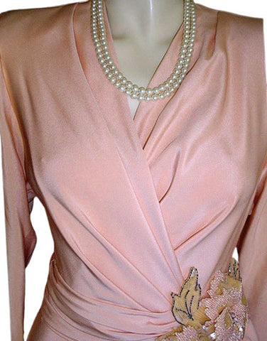 RARE VINTAGE ANDREA ODICINI COUTURE - AMEN WARDY EVENING GOWN - MADE IN ITALY - METAL ZIPPER