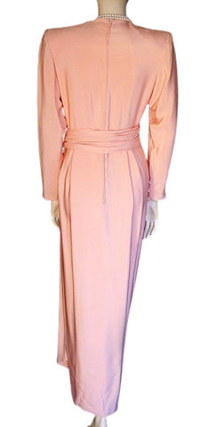 RARE VINTAGE ANDREA ODICINI COUTURE - AMEN WARDY EVENING GOWN - MADE IN ITALY - METAL ZIPPER