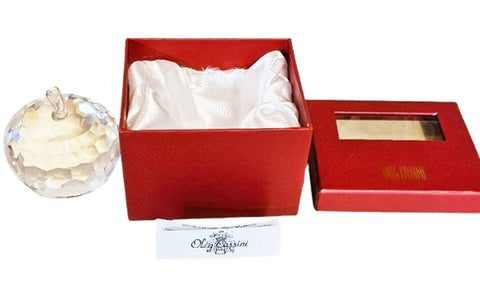 OLEG CASSINI SPARKING CRYSTAL FACETED APPLE PAPERWEIGHT - (1 PAPERWEIGHT)