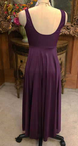 VINTAGE VANITY FAIR SATINY SMOOTH NYLON & LACE SPANDEX BODICE NIGHTGOWN IN PLUM BEAUTIFUL