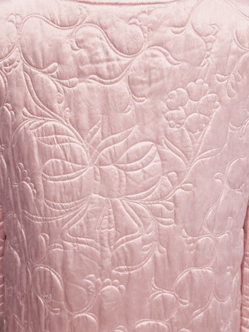 VINTAGE '60S HONG KONG QUILTED SATINY LUXURY ROBE IN PINK CLOUD