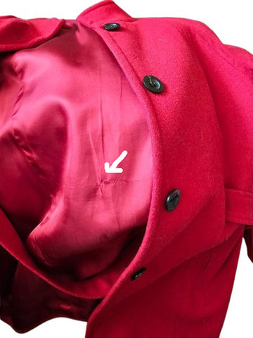 PENDLETON RED 100% MERINO WOOL BELTED COAT HOLLYWOOD BACK L/XL FITS 10-12