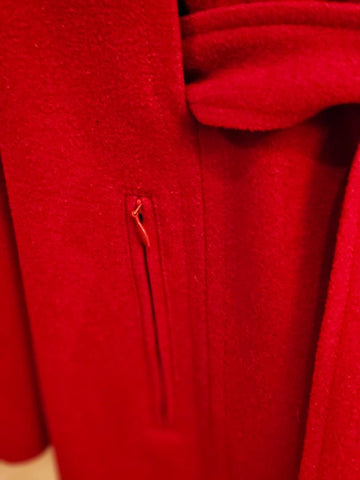 PENDLETON RED 100% MERINO WOOL BELTED COAT HOLLYWOOD BACK L/XL FITS 10-12