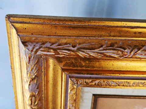 VINTAGE 1970S FLORAL OIL PAINTING BY B. DIDIER – ORNATE GOLD FRAME