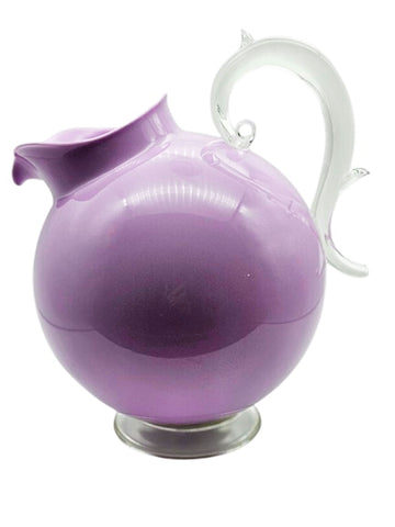 LAVENDER PLASTIC ROUNDED PITCHER WITH CLEAR UNIQUE HANDLE 80 OZ WATER ICE TEA