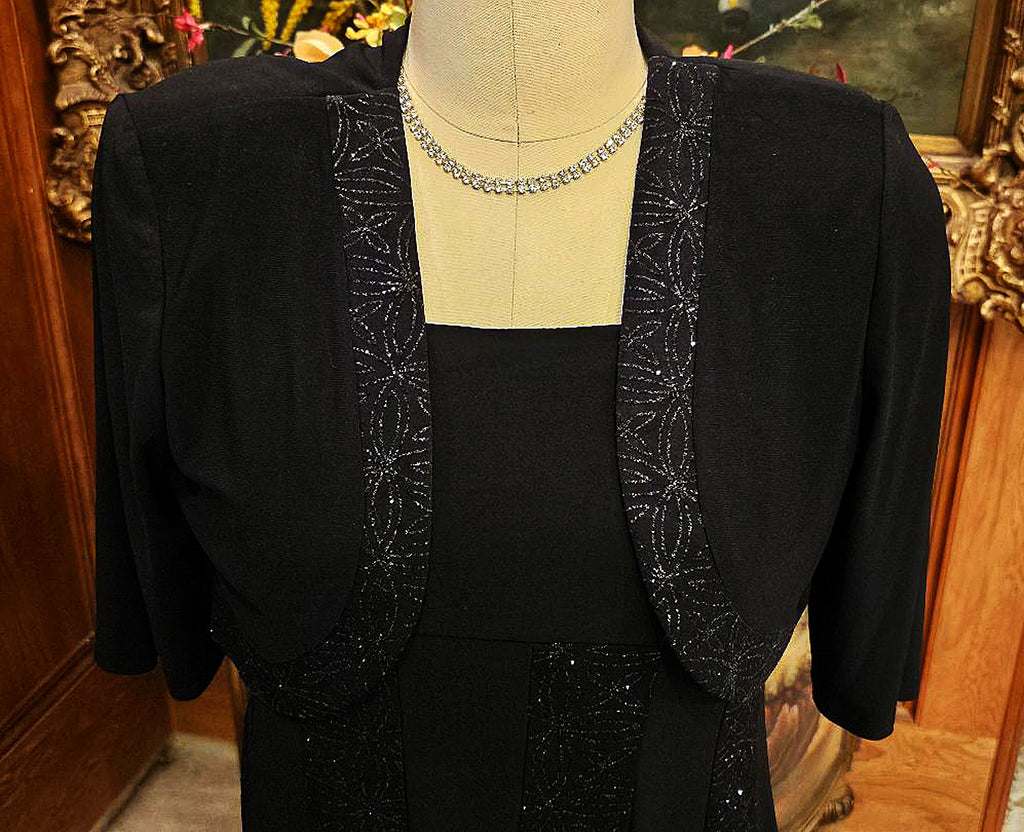 R & M RICHARDS SPARKLY COCKTAIL DRESS WITH BOLERO JACKET - WORN ONCE F Vintage Clothing & Fashions | Midnight Glamour R & M RICHARDS SPARKLY COCKTAIL DRESS WITH BOLERO JACKET - WORN ONCE F Vintage Clothing & Fashions | Midnight Glamour