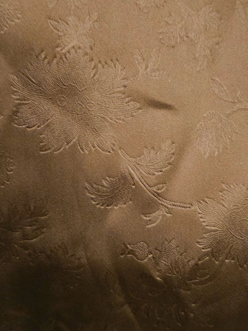 VINTAGE 60S TISSAVEL FAUX FUR LEATHER COAT BRONZE SATIN GOLD BUTTONS BELTED