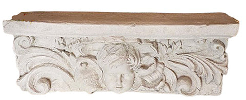 DESIGN TOSCANO  ITALIAN STYLE 3-D CHERUB ANGEL WALL SHELF ANTIQUE STONE FINISH