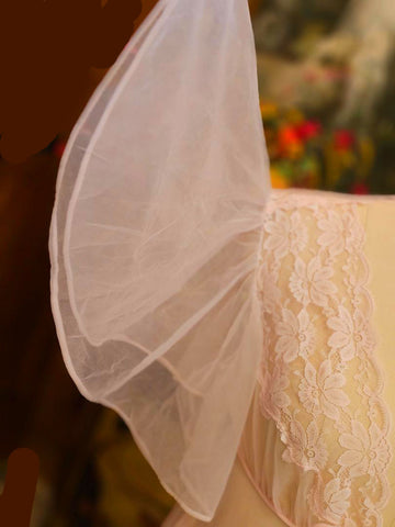 VINTAGE VAL MODE BABY PINK LACE PEIGNOIR