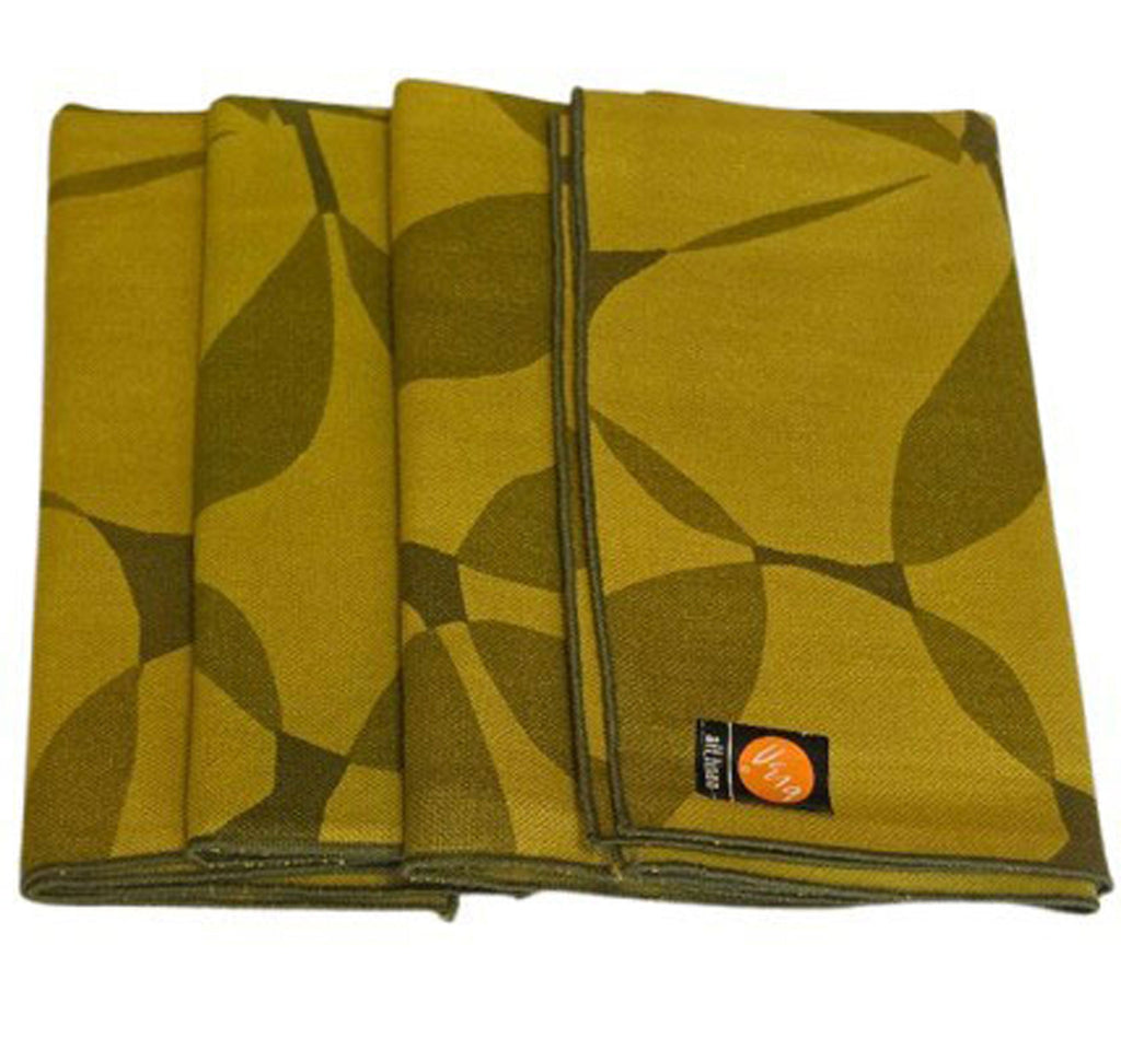 VINTAGE VERA NEUMANN LINEN NAPKINS - SET OF 4 - AVOCADO GREEN - MID CENTURY STYLE