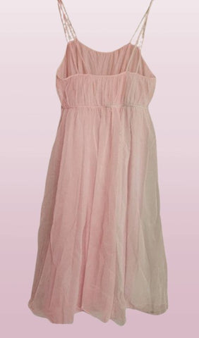 VINTAGE VANITY FAIR DOUBLE NYLON FANTASY NIGHTGOWN IN PINK AND MINT GREEN