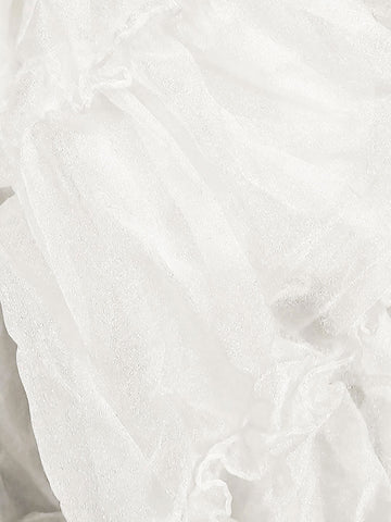 VINTAGE GRAND SWEEP SQUARE DANCE CRINOLINE 2 LAYERS GLISTENING SNOW WHITE VINTAGE SLIP