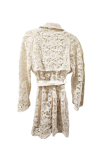 *NEW WITH TAG - EXQUISITE CHICO'S $199 COLLECTIBLES LIMITED EDITION LACE COAT IN PEARLIZED IVORY - ABSOLUTELY STUNNING! - WOULD MAKE A WONDERFUL CHRISTMAS OR BIRTHDAY GIFT