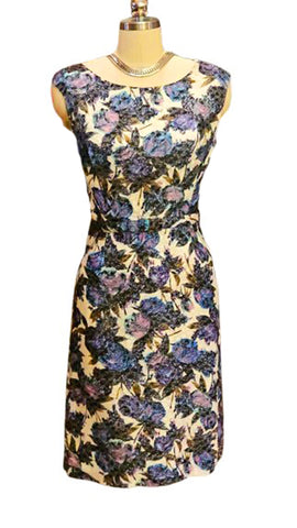 VINTAGE 1960s 1970s DESERT FASHIONS LARRY SAKIN SPARKLING COCKTAIL DRESS METAL ZIPPER RETRO PARTY DRESS