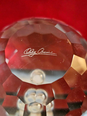 OLEG CASSINI SPARKING CRYSTAL FACETED APPLE PAPERWEIGHT - (1 PAPERWEIGHT)