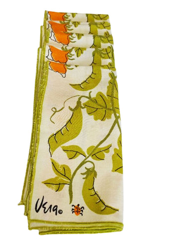 VERA NEUMANN VEGETABLE PRINT NAPKINS - LADYBUG SIGNATURE EARLY DESIGN - SET OF 5
