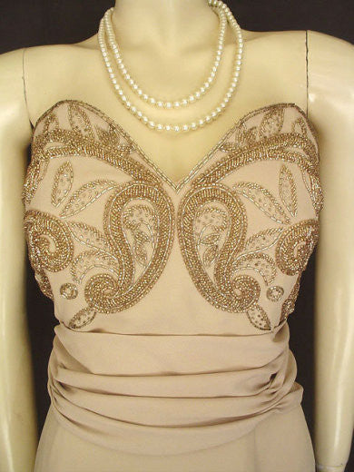 MACIS SWEETHEART STRAPLESS BEADED EVENING GOWN WITH BOLERO JACKET - L Vintage Clothing & Fashions | Midnight Glamour MACIS SWEETHEART STRAPLESS BEADED EVENING GOWN WITH BOLERO JACKET - L Vintage Clothing & Fashions | Midnight Glamour