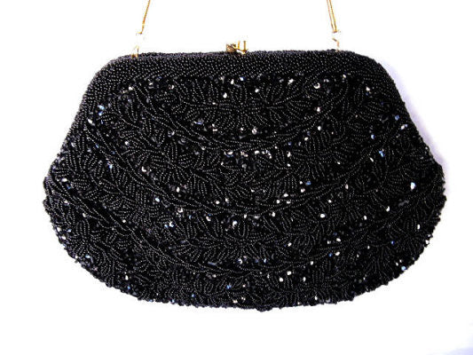 Black sparkly evening bag sale