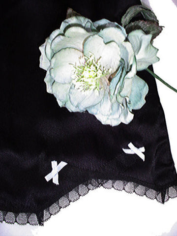 *VINTAGE PATOLAINE SATIN TAP PANTIES ACCENTED WITH LACE & A BLUE BOWS - EXTRA LARGE