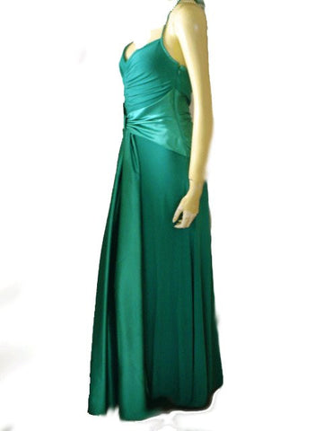 *SCOTT McCLINTOCK & JESSICA McCLINTOCK HUGE SATIN INSET HALTER EVENING GOWN WITH A BEAUTIFUL BACK