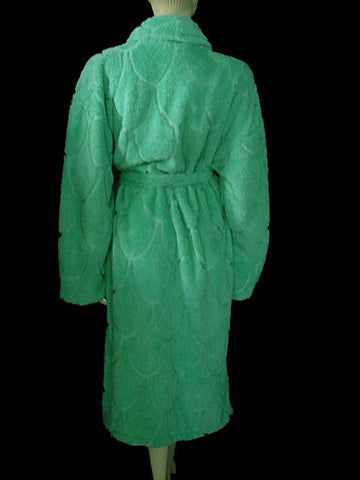 *BEAUTIFUL FOREIGN DESIGNER SOFT PLUSH CHENILLE-LIKE OR PLUSH WRAP-STYLE ROBE IN MING JADE - SIZE XL / EXTRA LARGE