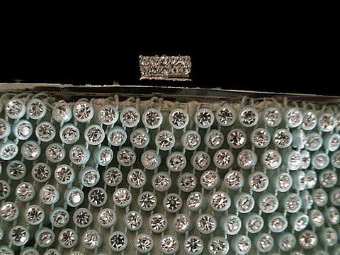 * FROM MY OWN PERSONAL COLLECTION - ABSOLUTELY GORGEOUS VINTAGE MAGID SPARKLING ALL RHINESTONE EVENING BAG WITH MATCHING CHANGE PURSE & MIRROR