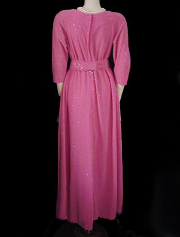 *FROM MY OWN PERSONAL VINTAGE COLLECTION - VINTAGE ‘50s “PERFECT NEGLIGEE” / DRESSING GOWN WITH METAL ZIPPER & ABLAZE WITH PRONG-SET SPARKLING PINK RHINESTONES