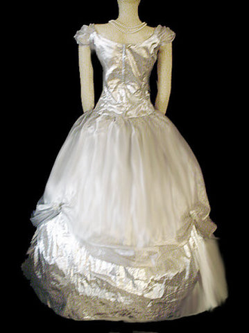 80s VTG Mike Benet Black Crystal Embellished Evening Gown S/M