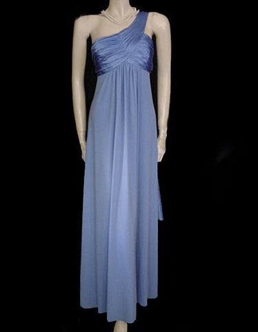 *FABULOUS GRECIAN GODDESS RUCHED SATIN & SPANDEX ONE-SHOULDER EVENING GOWN